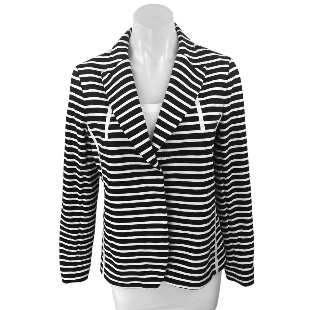 Ryan Roberts Black Striped Long Sleeve Collared Open Blazer Jacket Size OS